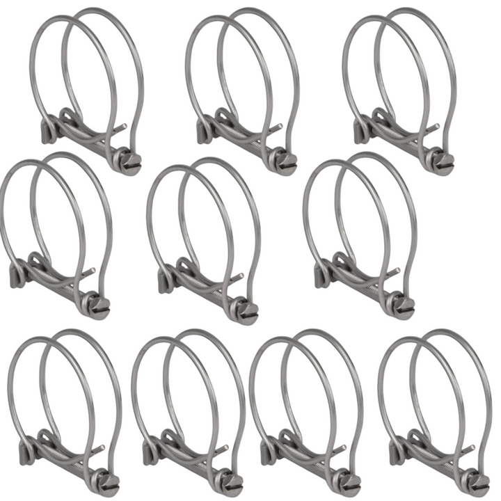 Double Wire Clips - Fits Flexible Hose 12-38mm (0.5"-1.5")