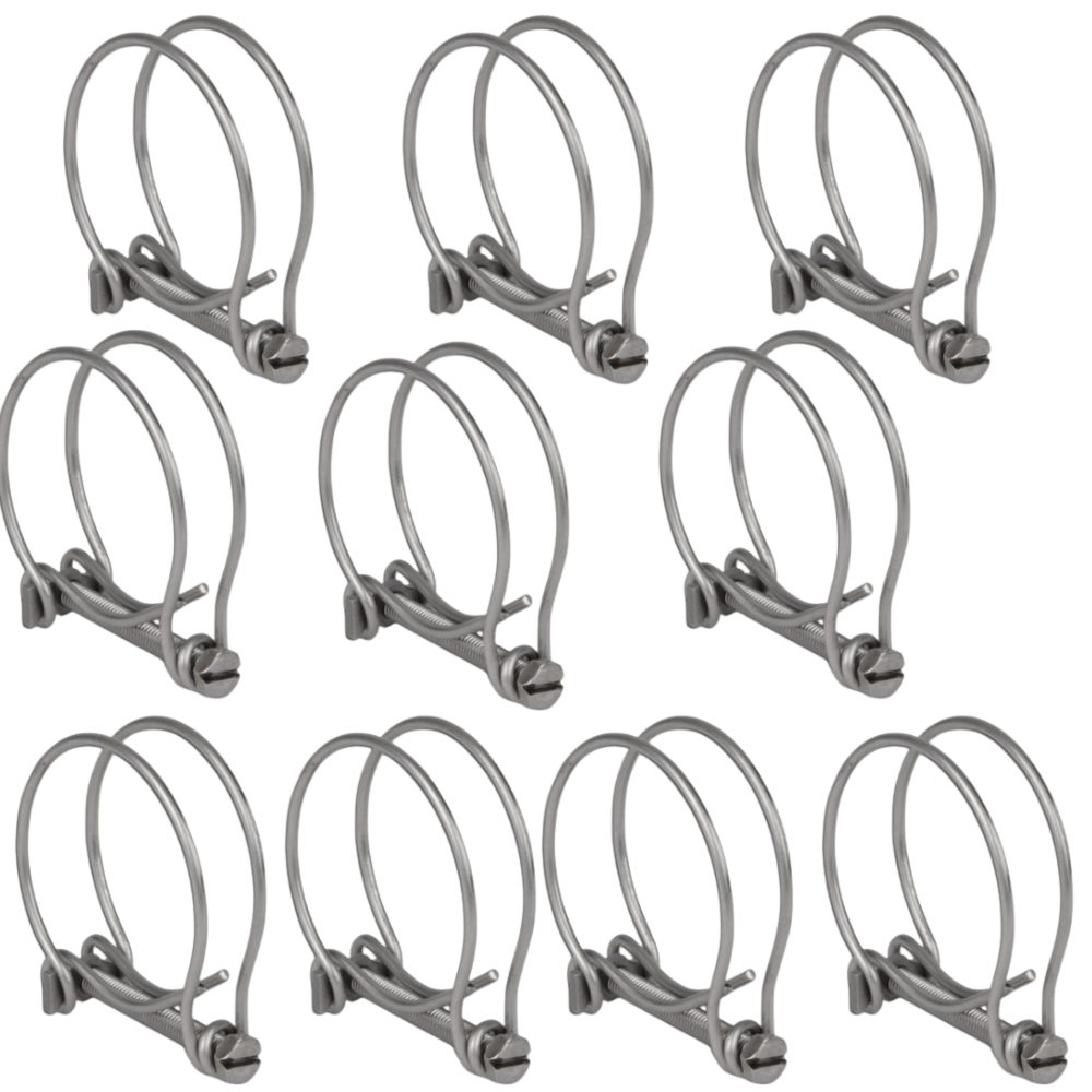 Double Wire Clips - Fits Flexible Hose 12-38mm (0.5"-1.5")