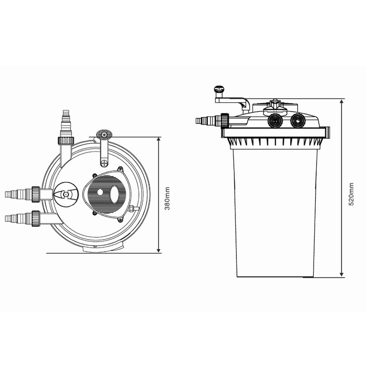 AllPondSolutions 12000L Pressurised Pond Filter 11w UV Easy Clean PFC-12000