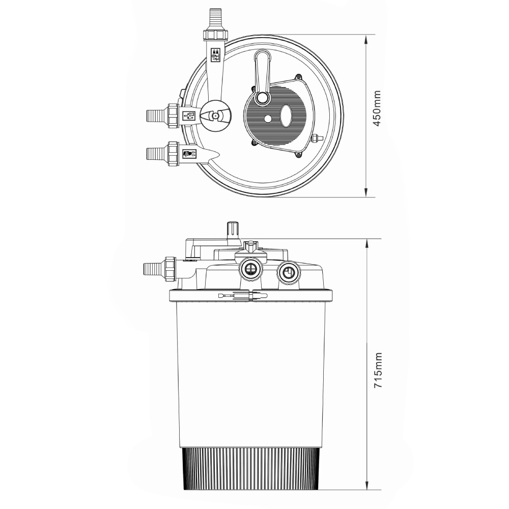 AllPondSolutions 30000L Pressurised Pond Filter 55w UV Easy Clean PFC-30000