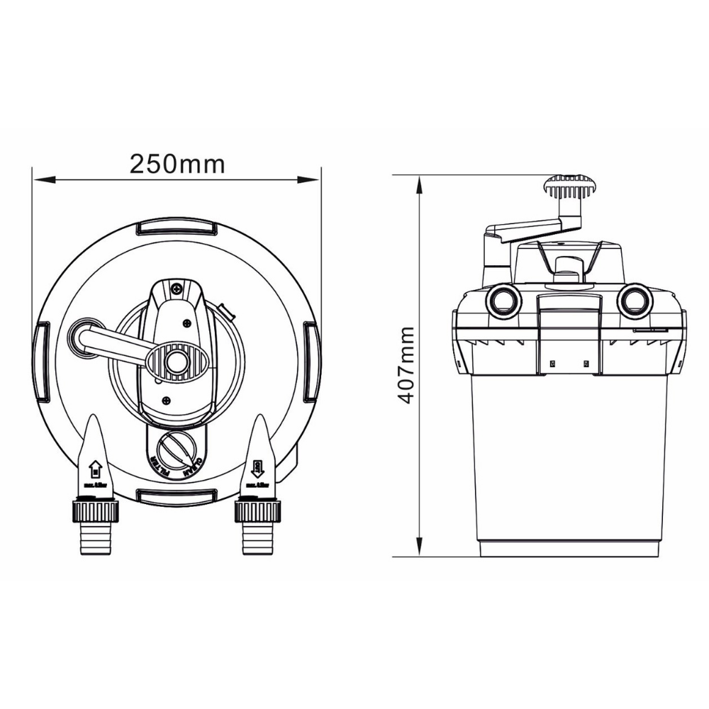 AllPondSolutions 3000L Pressurised Pond Filter 9w UV Easy Clean PFC-3000