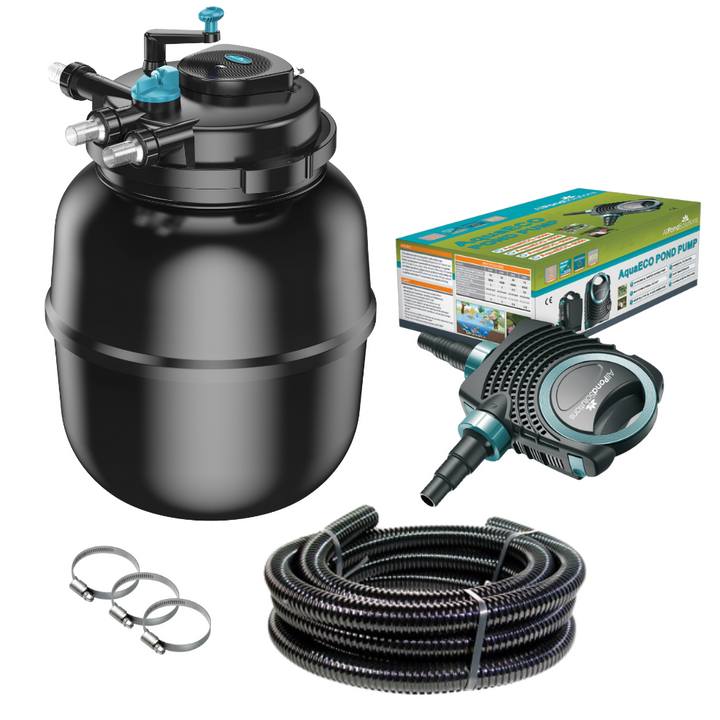 AllPondSolutions Pressurised Pond Filter PFC-50000 Full Kit with AquaECO-12000